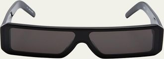 Rick Owens Mens Gethshades Acetate Rectangle Sunglasses