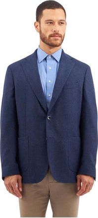 Brooks Brothers Marineblauwe Wollen Kasjmier Blend Blazer - Heren - Blazers - Blauw - 3XL - Wol - Jassen