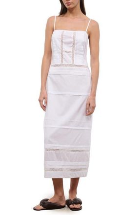 Staud Corinna Lace Detail Cotton Maxi Dress in Ivory at Nordstrom, Size X-Large