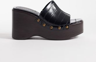 Asos Tara - Zeppe a pianta larga nere-Nero