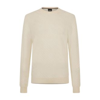 HUGO BOSS Heren-trui met normale pasvorm (Wit)