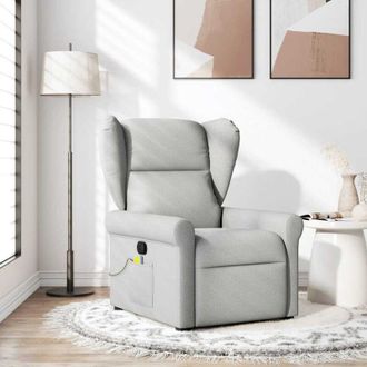 vidaXL Sill&oacute;n De Masaje Reclinable De Tela Gris Nube Vidaxl