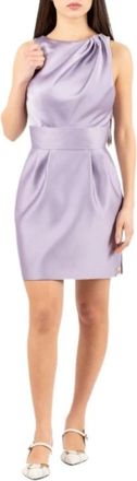 Elisabetta Franchi Duchesse Jurk Met Logo Details - Dames - Feestkleedjes - Paars - S - Leer - Kleedjes
