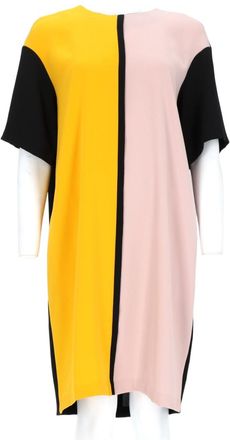 One Colorblock Mini Dress with Relaxed Fit and Contrasting Details