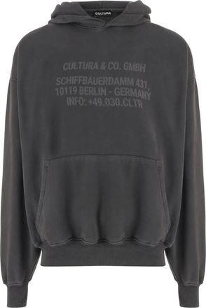 Cultura Cultura, Hoodies & sweatvesten, Heren, Grijs, L, Katoen, Katoenen Sweatshirt Met Logo