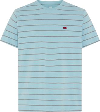 Levi's T-Shirt LEVIS, Herren, Gr. XXL, taper stripe forget me not, wei&szlig; stripes, Jersey, Obermaterial: 100% Baumwolle, regular fit taillenbedeckt, Rundhals, 