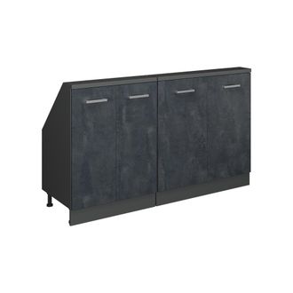 Vicco Armario De Cocina Para Techo Inclinado R-line, Hormig&oacute;n Negro/antracita, 140 Cm Lote De 2, Vicco