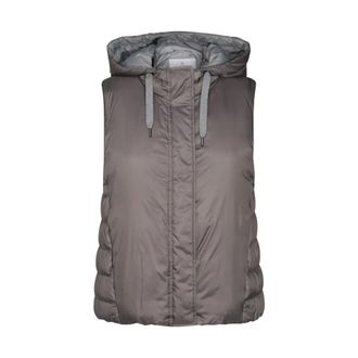 Brunello Cucinelli Grey Down Hooded Vest Jacket