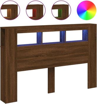 vidaXL Cabecero led madera ingeniería marrón roble 160x18,5x103,5 cm Vidaxl