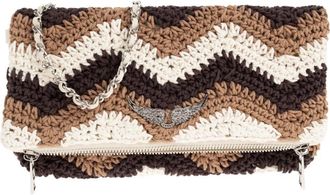 Zadig&Voltaire Rock Macram&eacute; Tas - Dames - Clutches - Bruin - ONE Size - Katoen - Tassen