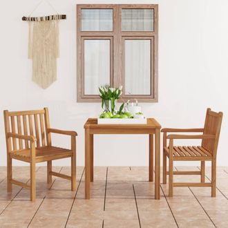 vidaXL Conjunto De Comedor De Jard&iacute;n De 3 Piezas 80x80 Cm De Madera Maciza De Teca Vidaxl