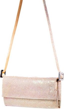 Benedetta Bruzziches Vittissima La Grande Bag In Rhinestone Mesh/golden