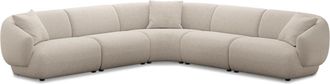 Castlery Auburn Extended L-Shape Sectional Sofa Customized, Performance Classic Twill Light Grey, Spill Resistant, Modular for Sofas by Castlery