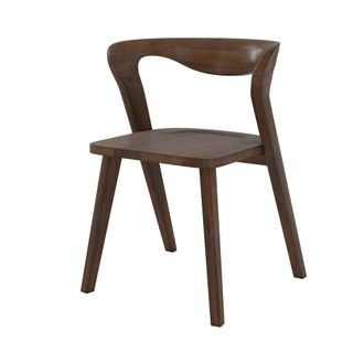 Rendez-Vous D&eacute;co Silla de madera de hevea oscura, respaldo curvado
