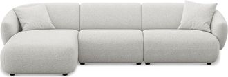 Castlery Auburn Chaise Sectional Sofa Left Facing Customized, (Performance Boucle) Light Grey, Spill Resistant, Modular for Castlery