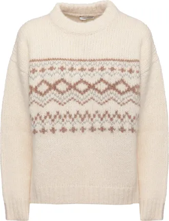 PESERICO Alpaca Blend Sweater With Geometric Pattern And High Neck