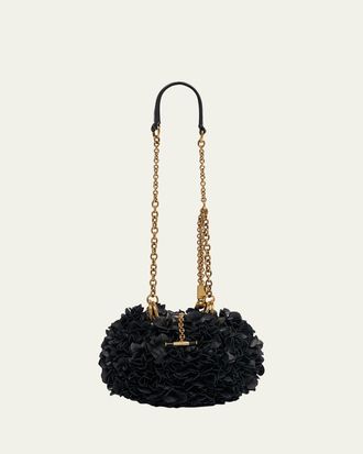 Chlo&eacute; Plisse Ruffle Leather Shoulder Bag
