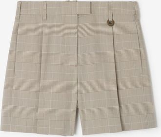 Burberry Check Wool Tailored Shorts
