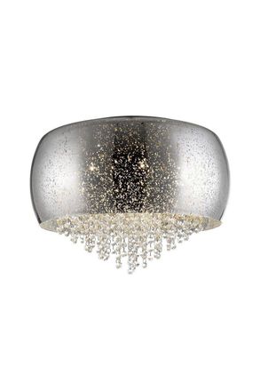 Netlighting Luna 3 Light Flush Ceiling Light Chrome Crystal