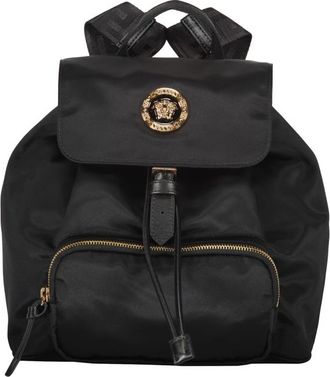 Versace Logo Detail Nylon Backpack