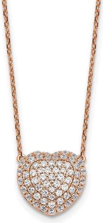 Diamond2Deal 14k Gold 3/4 Ct Lab Grown Diamond Heart Pendant Necklace 18