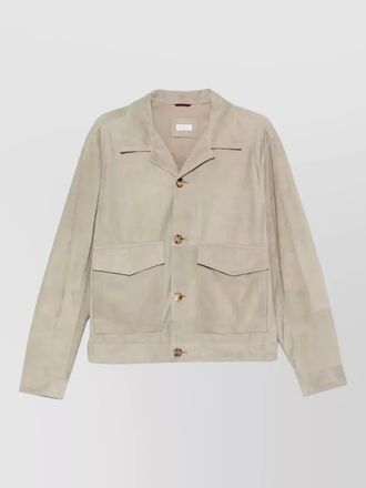 Brunello Cucinelli suede shirt jacket