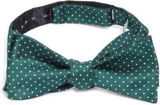 Clifton Wilson Polka Dot Silk Bow Tie in Green at Nordstrom