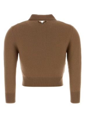 Prada Womens Camel Cashmere Sweater Cammello Maglieria