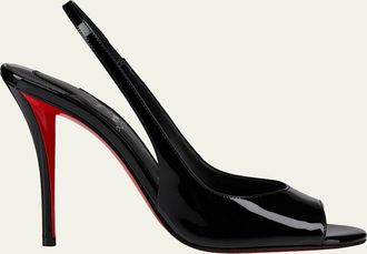 Christian Louboutin 100mm Sofia Z Patent Leather Slingback Pumps