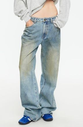 Lioness Top Model Low Rise Baggy Jeans in Stone Blue at Nordstrom, Size X-Small