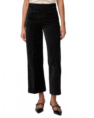 Paige Womens Clean Front Anessa Velvet Trouser In Black
