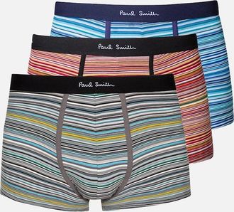 Paul Smith Mens Paul Smith 3-Pack Signature Stripe Mix Boxer Trunks, Multicoloured - Size: 32/33/32