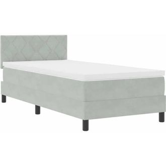 vidaXL Cama Tipo Box Spring Gris Claro 90 X 190 Cm Terciopelo Vidaxl
