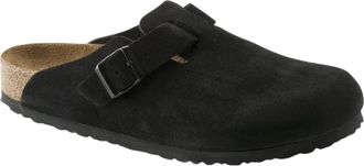 Birkenstock Boston Soft Footbed Suede Clogs in Black Men