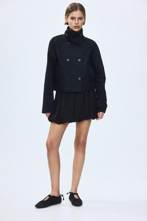 H&M Short Trench Coat in Dark Gray at Nordstrom, Size Xx-Large