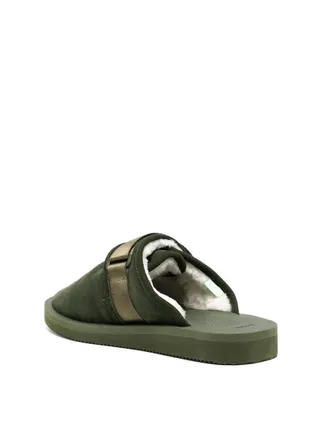 Suicoke Mens Zavo-Mab Mules Sandals Green Shoes > Loafers &