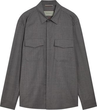 Canali Wool Overshirt - Grey - 54 (IT54 / Xxl)