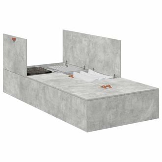 Berkfield Home Modern Bed Frame Concrete grey Concrete Single Durable