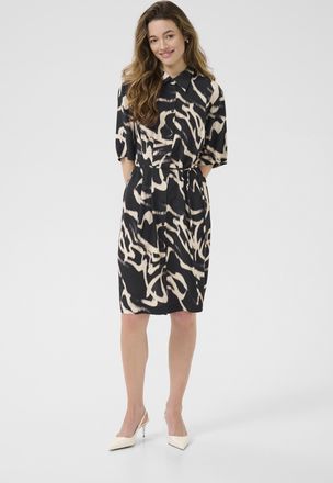 Kaffe Jurk KAmartha Loose fit black offwhite