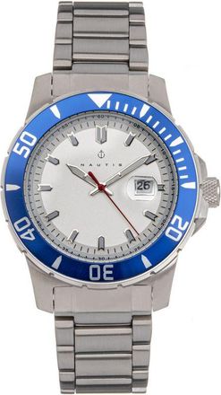 Nautis Mens Admiralty Pro 200 Bracelet Watch w/Date - White Stainless Steel - One Size