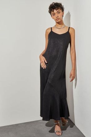 Ming Wang Maxi A Line Dress in Black/silver at Nordstrom, Size X-Small