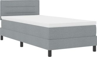 vidaXL Box Spring Bed with Mattress Light grey 90 x 200 cm Fabric vidaXL