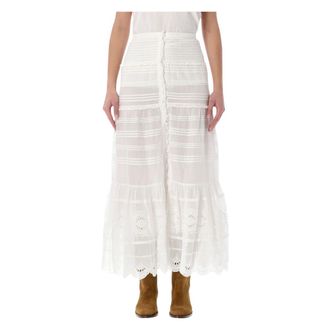 Isabel Marant Rokken, Dames, Wit, S, Katoen, Paoline Skirt