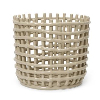 Ferm Living Keramik Korb, gross, cashmere