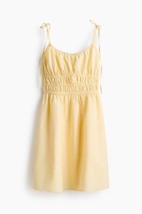 H&M Tie-strap Cotton Dress in Light Yellow at Nordstrom, Size Xx-Small