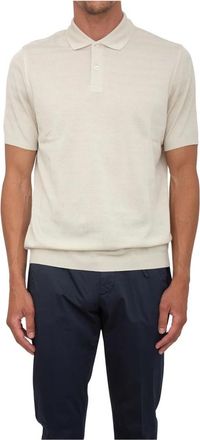 Corneliani Polo shirt met korte mouwen - Heren - Polos - Beige - M - Katoen - Tops
