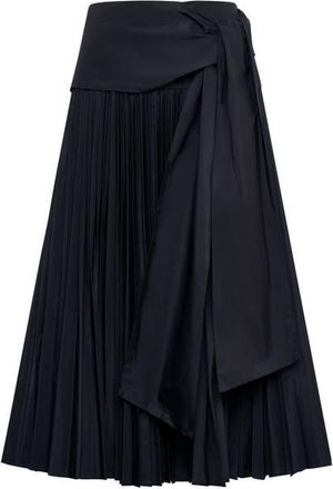 Maison Common Taffeta Skirt With Bow Tie in Black at Nordstrom, Size 42