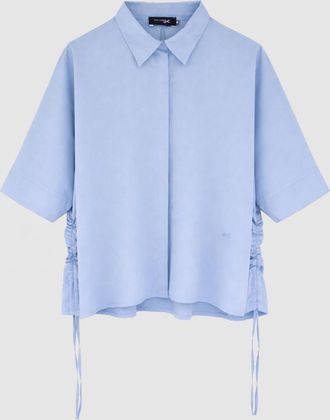 Jeanne Vouland Chemise Prisca Popeline Satin Bleu