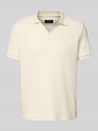 Mc Neal Regular Fit Poloshirt mit V-Ausschnitt in Offwhite, Gr&ouml;&szlig;e XXXL