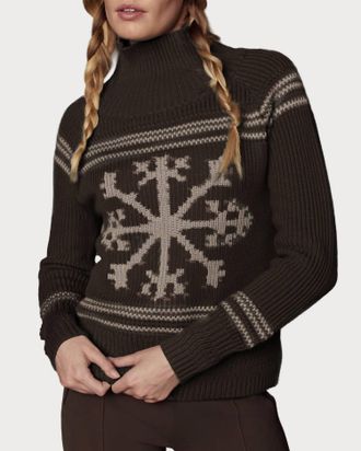 Alp N Rock Alora Mock Neck Ski Sweater In Coffee
